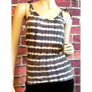 Forever 21 Womens Tie Dye Dark Gray + White Tie Strap Tank Top Small S 3-5